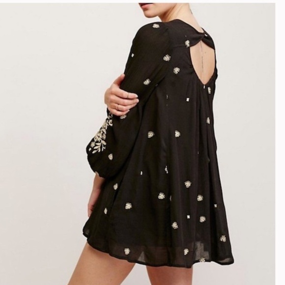 Free People Sweet Tennessee Embroidered Mini Dress Black Size Small - Picture 3 of 13